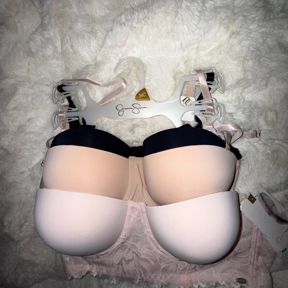 Jessica Simpson Women's Bra Set - Black and Pink